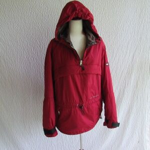 Tommy Hilfiger Red Jacket Softshell Nylon Repellant Hooded Large ZiP Pocket Men